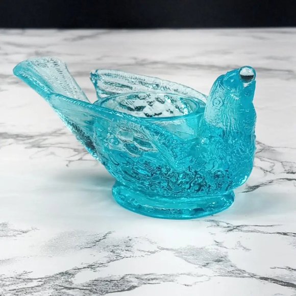 Degenhart Glass Bird & Berry Trinket Paperweight Open Salt Vtg - Picture 8 of 10